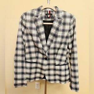 Tommy Hilfiger Blk/Wht Plaid Women’s Blazer Size 8 New Without Tags